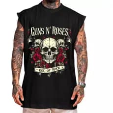 Regata Oversized Masculina  regatas masculina moda rock gun n' roses