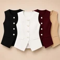Colete Feminino Elegante Alfaiataria Moderna Casual Social Moda