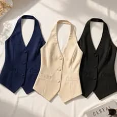 Colete Feminino Elegante Alfaiataria Casual Chic Moda Feminina Moderno