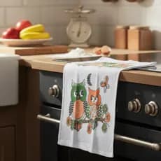 KIT 7 PANOS DE PRATO ESTAMPADO SEMANINHA PREMIUM COZINHA SUPER ABSORVENTE PRATICO ESTAMPAS SORTIDAS