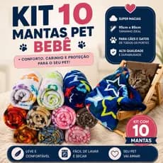 kit 10 manta pet gatinho bebê cãozinho bebê super macias  grande estampas diversas