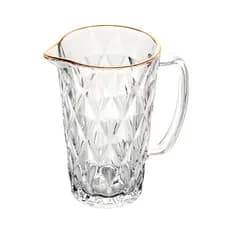 Jarra de Vidro Diamond Com Fio De Ouro Dourado 1,14L Lyor
