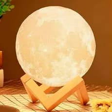 Luminária Lua Cheia 3D Abajur Led Sem Fio Para Quarto Sala Escritório Luz Aconchegante