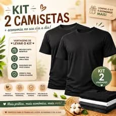 OFERTA DUAS Camisetas Básica Masculina Anti-Pilling Malha Fria Premium | Não Amassa | Conforto e Durabilidade - Envio