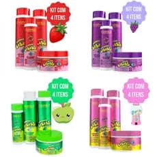 Kit Babablu Cheirinho de Chiclete Shampoo Condicionador Mascara e Finalizador