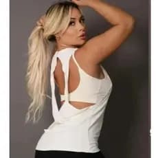 Regata Fitness Feminina Cavada Poliamida Dry Fit Academia Musculação Treino Moda Esportiva
