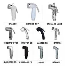 Gatilho Para Ducha Higiênica Chuveirinho LUXO TOP ABS BRANCO CROMADO OU PRETO FOSCO (ESCOLHA MODELO)