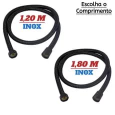 Engate Mangueira Flexivel Ducha Higienica Chuveiro Duchas de Pet Banheirinhas e Lava-Pés PRETO FOSCO