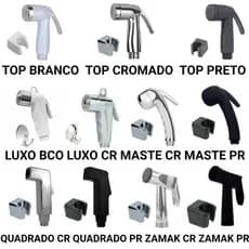 Gatilho Chuveirinho Para Ducha Higiênica TOP LUXO MASTER CROMADO OU PRETO FOSCO ESCOLHA COR E MODELO