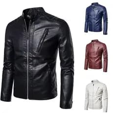 Jaqueta casual Masculina De Couro Para Motociclistas De Queda De Mola Fina