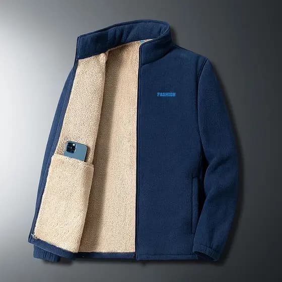 Jaqueta De Caxemira De Cordeiro Para Homens Inverno Grosso , Quente E Solta Gola Alta