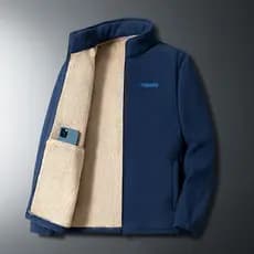Jaqueta De Caxemira De Cordeiro Para Homens Inverno Grosso , Quente E Solta Gola Alta
