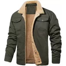 Jaqueta Masculina De Inverno Mais Casaco casual De Carga De Algodão De Lã Masculino