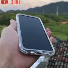 Capa Acrílica Espessada 3 Em 1 Para Redmi Note 14 13 PRO PLUS 5G Transparente Completa À Prova De Choque
