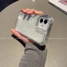 Nova Capa Espessa 3 Em 1 Espessada Para Iphone 16 15 14 13 12 11 Promax Plus XSMAX XR XS Transparente Airbag De Quatro