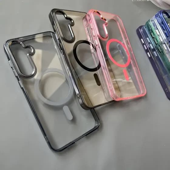 Capa De Telefone Rígida Acrílica Resistente A Amarelo Para Samsung Galaxy S24 Ultra A16 A55 A35 S22 S23 Plus FE A16 A56
