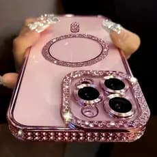 Capa De Strass Para Samsung S26 S25 S24 S23 Ultra Plus A57 A37 A56 A55 A54 A36 A35 A07 A17 A16 Com Protetora De Proteção