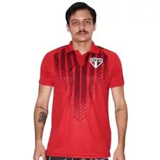 Camiseta Polo Points São Paulo Original Vermelha Escudo