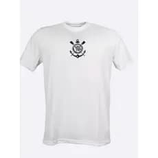 Camisa Timão Corinthians Escudo Centralizado Branca SCCP