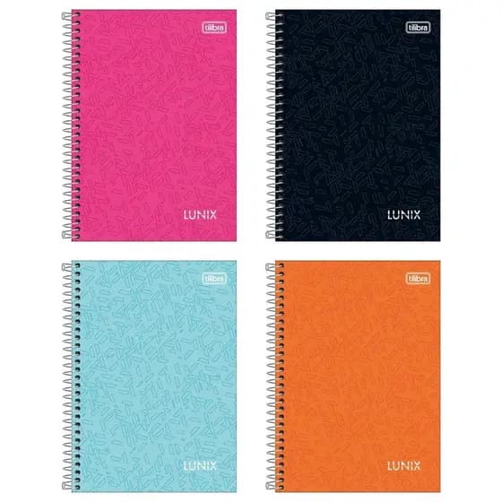 Caderno 80 Folhas Capa Dura Lunix 14x20cm pequeno - Tilibra