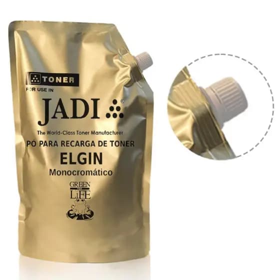 Pó em Refil Universal compatível para toners Elgin/Pantum - Jadi Black 01kg.