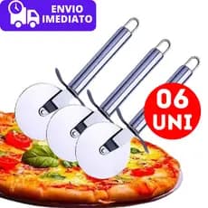 Kit 06 Cortador de Pizza Carretilha de Massas Pastel Bolos Aço Inox Profissional