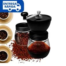 Moedor de Café Grãos Manual Inox Triturador de Grãos Premium