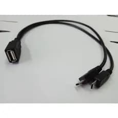Cabo Micro Usb Y/ Micro Usb  Otg Usb Femea Dois Em Um dois micro USB e um USB femea