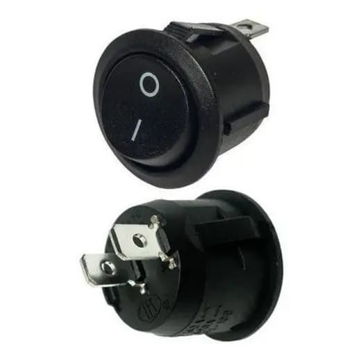 Kit 5 Mine Botão Interruptor Chave Tic Tac Redondo Gangorra Liga Desliga On Off 2 Polos 12/24 V Bivolt.