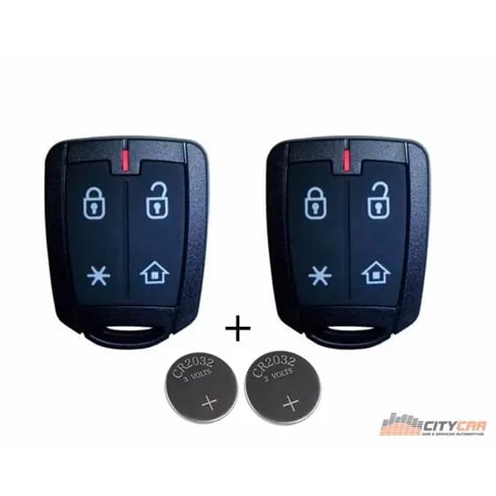 Kit Cover Capa Carcaça Controle Carro Alarme Automotivo Positron PXN52 Px 42 Px42 4 Botões Mais Pilha 2032.