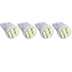 Kit 4 Lampadas Led T10 Pingo 8 Led Automotiva Luz Placa Farol Teto Porta Branco Frio 12v