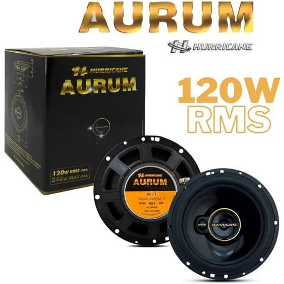 PAR DE ALTO FALANTE HURRICANE AURUM TRIAXIAL A6T 6'' 60W RMS