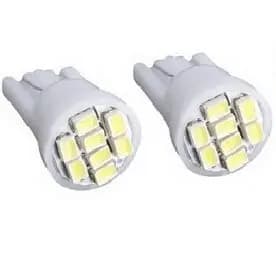 Par Lampada Led T10 Pingo 8 Led Automotiva Luz Placa Farol Teto Porta Branco Frio 12v