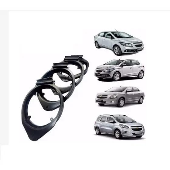 Kit 4 Aro Moldura Suporte Alto falante Som Automotivo Porta Carro Onix/Cobalt/Prisma/Spin