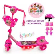 Patinete Infantil Menina P + Kit Proteção + Surpresa + Envio para Todo Brasil