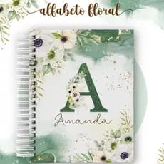 ✅ Agenda Floral Personalizada Wire-o A5 Datada ou Não Datada Planejamento Diário