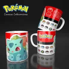 Canecas de Porcelana Pokémon | Produtos colecionáveis - Pokémon | Caneca Personaliada