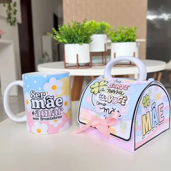 Dia das mães - Caneca com caixinha personalizada - Caneca dia das mães - Canecas personalizadas