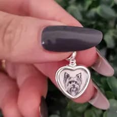 Berloque ou Pingente em Prata 925 Yorkshire Cachorro Pet