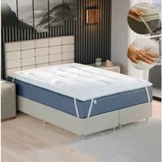 Pillow Top Casal Queen Box Protetor De Colchão Macio Micropercal 400 Fios Branco