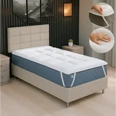 Pillow Top Solteiro Box Protetor De Colchão Macio Micropercal 400 Fios Branco