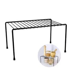 Organizador Aramado Armário Armario Cozinha Prateleira 32 Cm Branco Preto