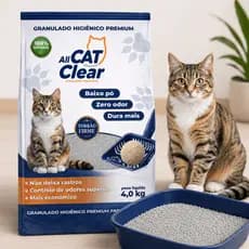 Areia Granulado 4kg Higiênico Gatos Extra fino All Cat Clear