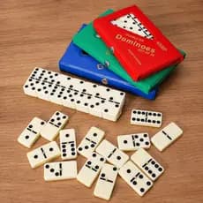 Dominó Profissional Grande Jumbo De Osso Estojo Com 28 Peças Domino Estojo