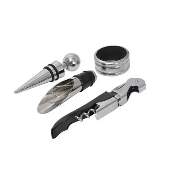 Kit Abridor De Vinho 4pçs Metal - 1885 Onyx