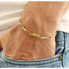 Pulseira Cartier Canhão Masculino 18cm 1mm Banhado a Ouro 18k Fininha
