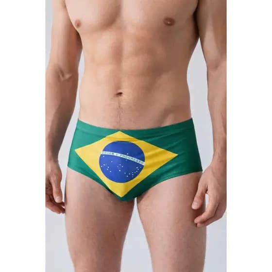 Sunga de Praia Masculina do Brasil - Estampa e Lycra de alta qualidade