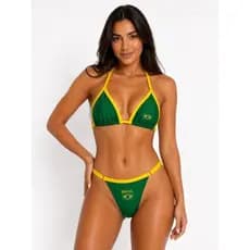 Biquíni Cortininha Brasil Fio Dental | Marquinha Perfeita | Lycra Premium Resistente ao Cloro