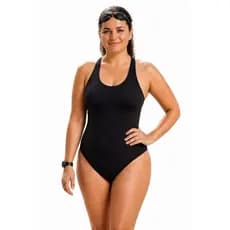 Maiô Feminino modelador Preto Costas Nadador Lycra Premium - Natação Praia
