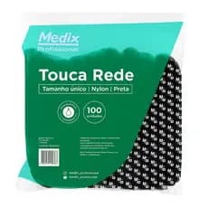Touca Rede Preta Medix Nylon 100 Unidades Profissional